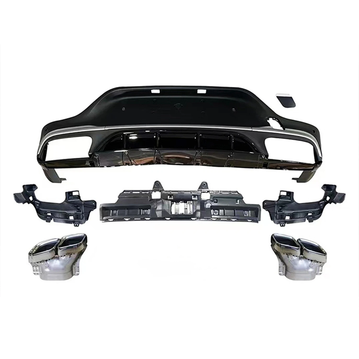 GLC63 Style Silver Car Bumper Accessories Rear Diffuser For BENZ C253 AMG Coupe 2019+