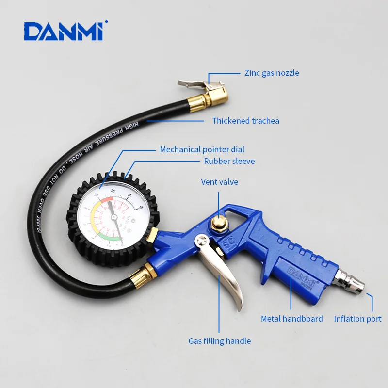 Inflation gauge kit Tyre pressure gauge air pressure  Portable manual lithium material car automotive tire inflate tire pressure