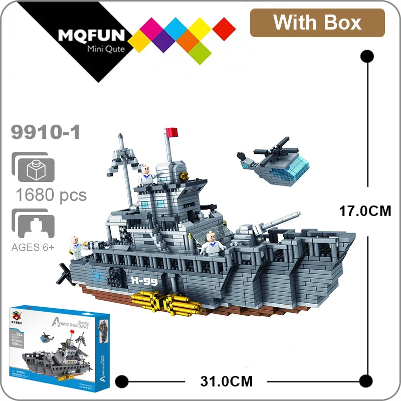 PZX Building Star Army Military Warship Destroyer Ship 3D Model DIY Diamond Mini Building Blocks Bricks Educational Toy for Kids