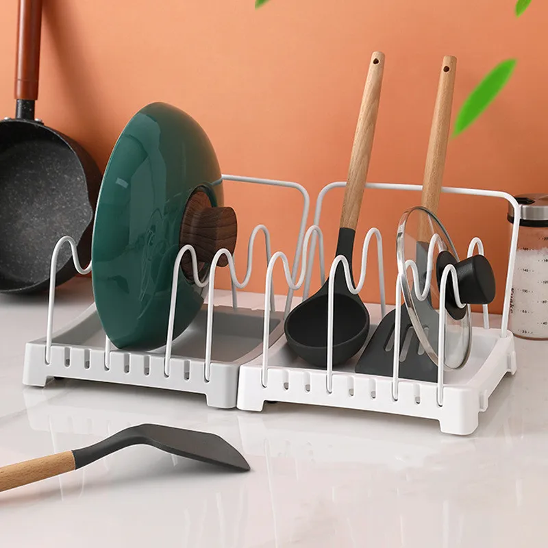 Hot Sale Cabinet Pot Lid Holder Multipurpose Spatula Pad Spoon Rest Holder Durable Lid Stand For Utensils in Kitchen