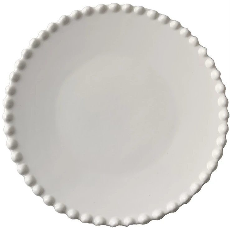 Коллекция жемчужин, керамическая тарелка с бисером, белая