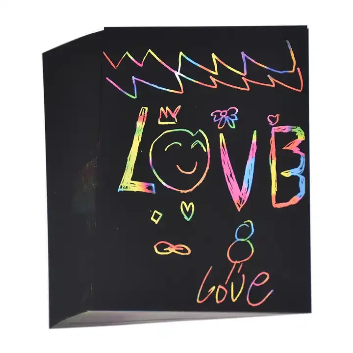 ouyue Art Hot Selling 100 Sheets Art Scratch Off Paper For Kids Diy  Scratch painting