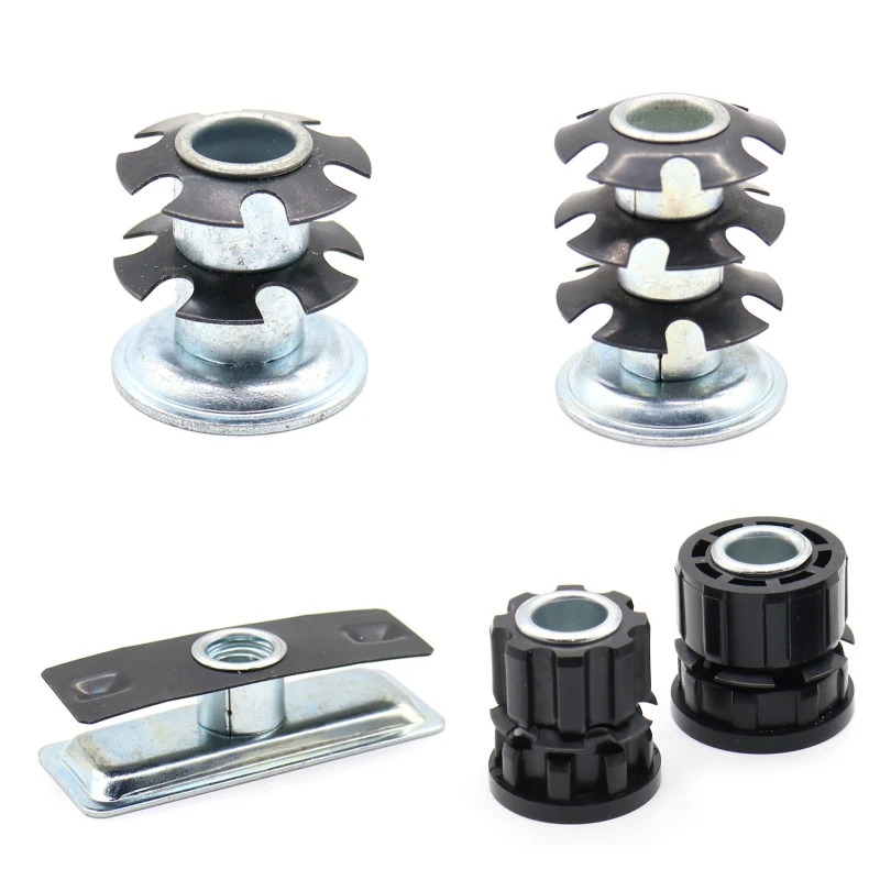 320 SKU 8 series one-stop Purchasing Round Pipe to Casters Socket Pintle Glide Steel Nylon star nuts Connecting inserts