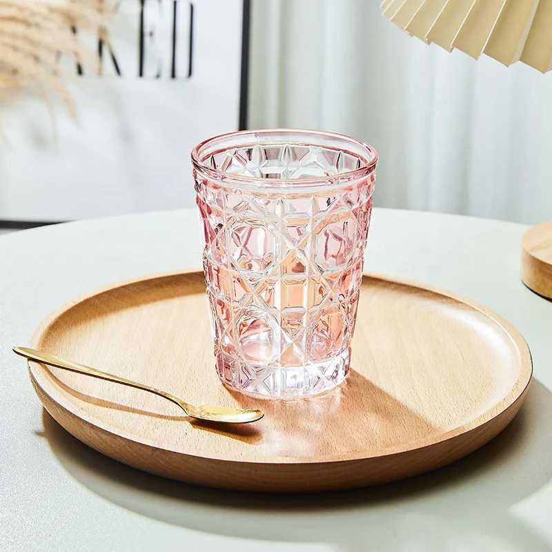 European color plaid creative whiskey glass fashion hand-cut water glass cup