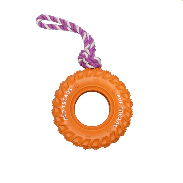 Hot Sale Rubber Dog Toy Manufacturers juguetes para mascotas Natural Rubber Tyre Cord Safe Bite Interactive Dog Toys