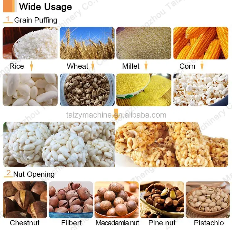 High Performance puffed puff corn snacks making machine air flow puffing machine