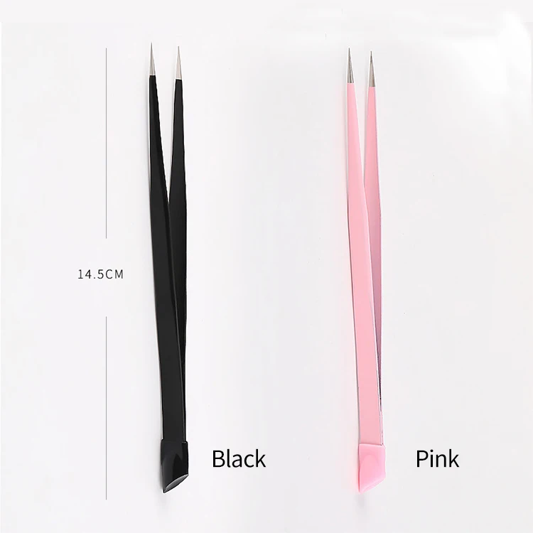 SHI SHENG Nail Tweezers with Silicone Pressing Head for 3D Sticker Rhinestones Picker Stainless Steel Tweezers Manicure Tool