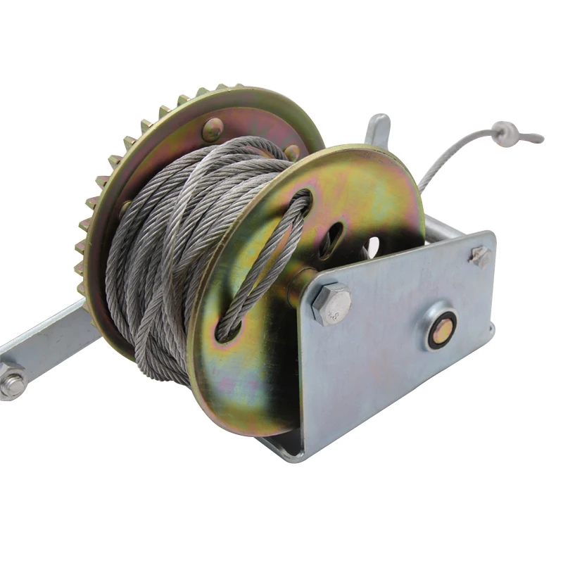1200 lbs hand winch with round steel wire 8 m 1200lbs hand winch