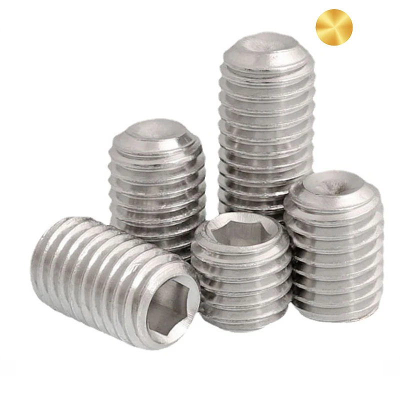 Small M1 Metric Stainless Steel 440 Headless Hexagon Socket Head Tungsten Grub Set Screws 1/8 Allen With Cup Point