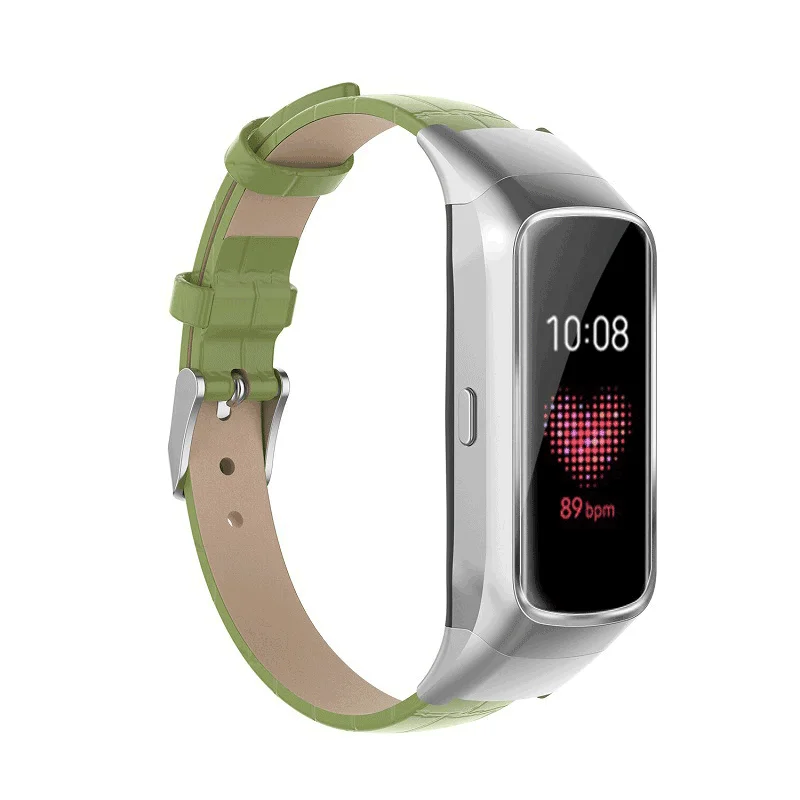 Qiman For Samsung Galaxy fit SM-R370 Genuine Leather Strap Band Sport Watchband Replacement Fashion Pattern Wristband Bracelet
