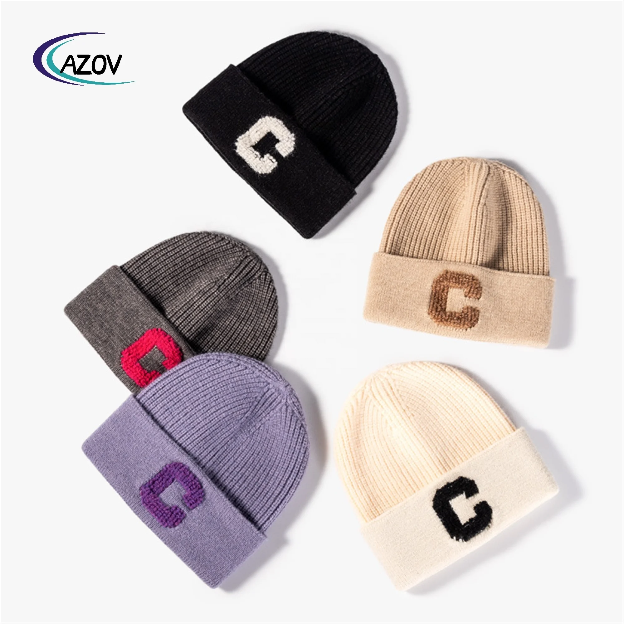 2024 New Custom Beanie Hat Custom Letter Towel Embroidery Unisex Knitted Hat Logo High Quality Winter Warm Cap Manufacture