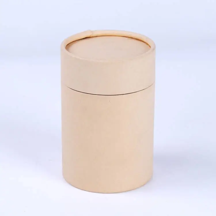 Custom competitive price nature round kraft paper tube box packaging brown round cardboard cylinder box with lid