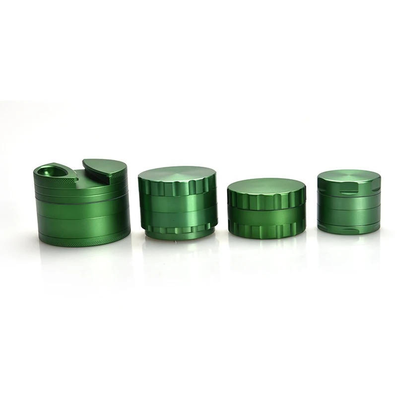Green 4 layer Metal Herbal Smoking Grinders Herb Tobacco Grinder Metal 62mm Smoking Accessories
