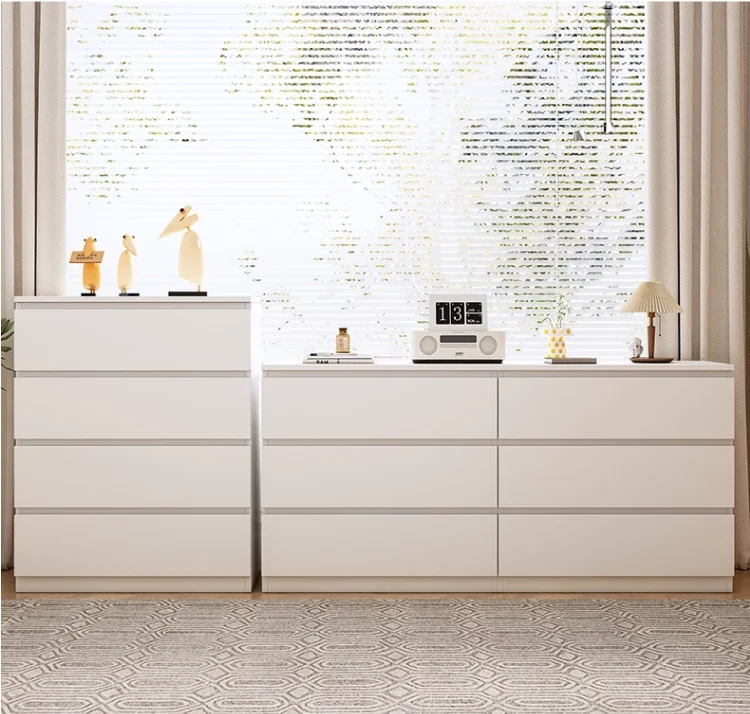 Wholesale Luxury OAK Chest Of Drawers Bedroom Furniture Storage Drawer Corner Cabinet White Dresser Set for Living Room