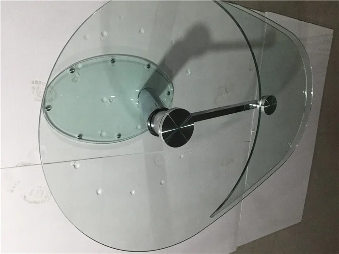 Functional fantastic Italy design oval glass extending dining table with chromed base for living room