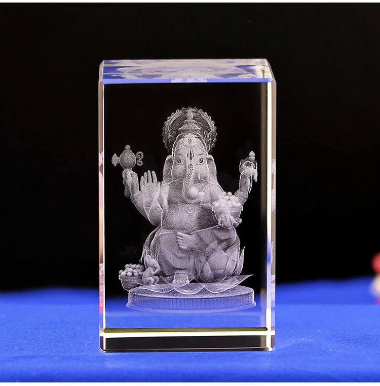 Hindu Elephant God Ganapati Vinayaka Ganpati Ganesh Gift Indian Idol Statue Crystal Ganesha