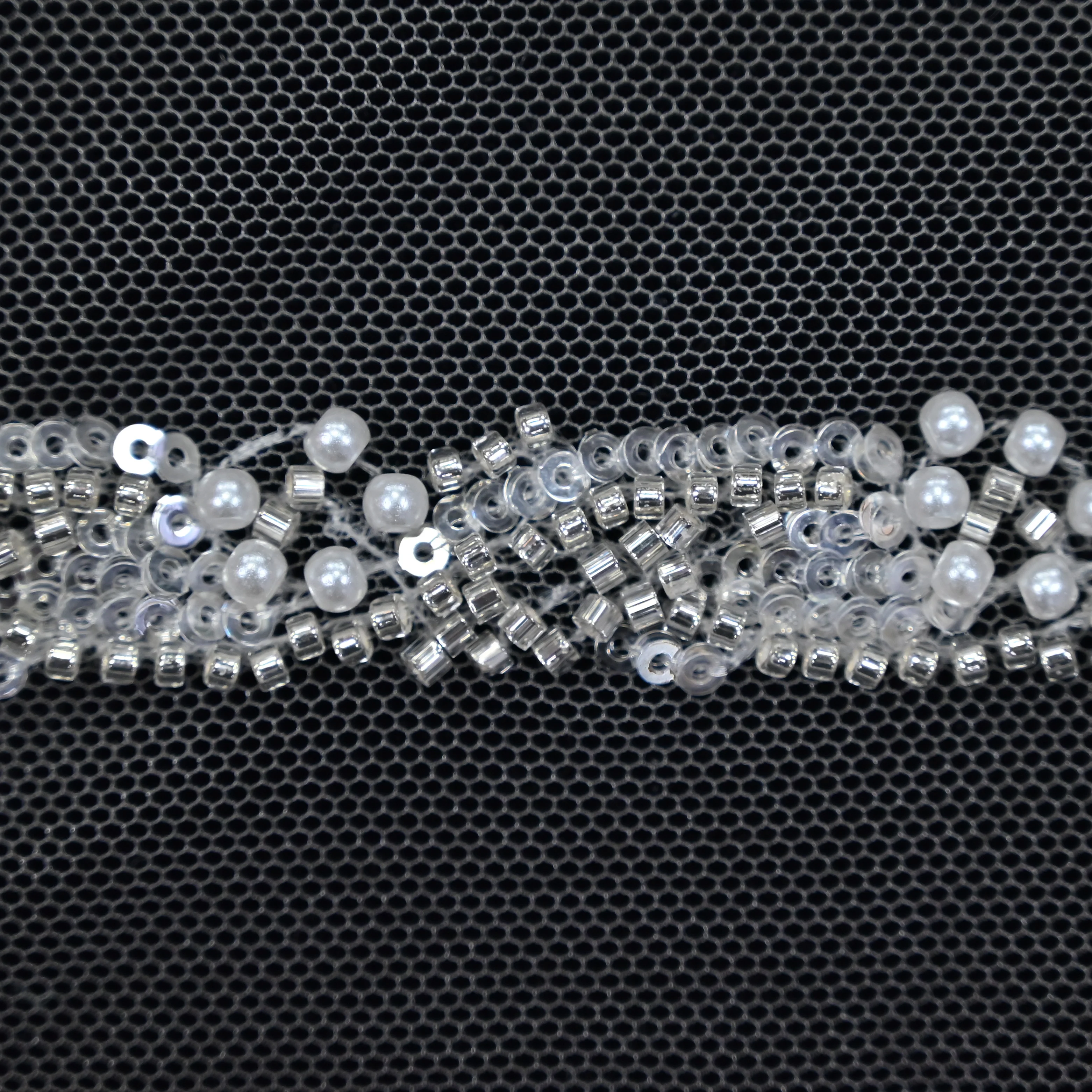 New Design Elegant Latest Sequins Border Trims Dress Beaded Lace Applique Trimming For Bridal