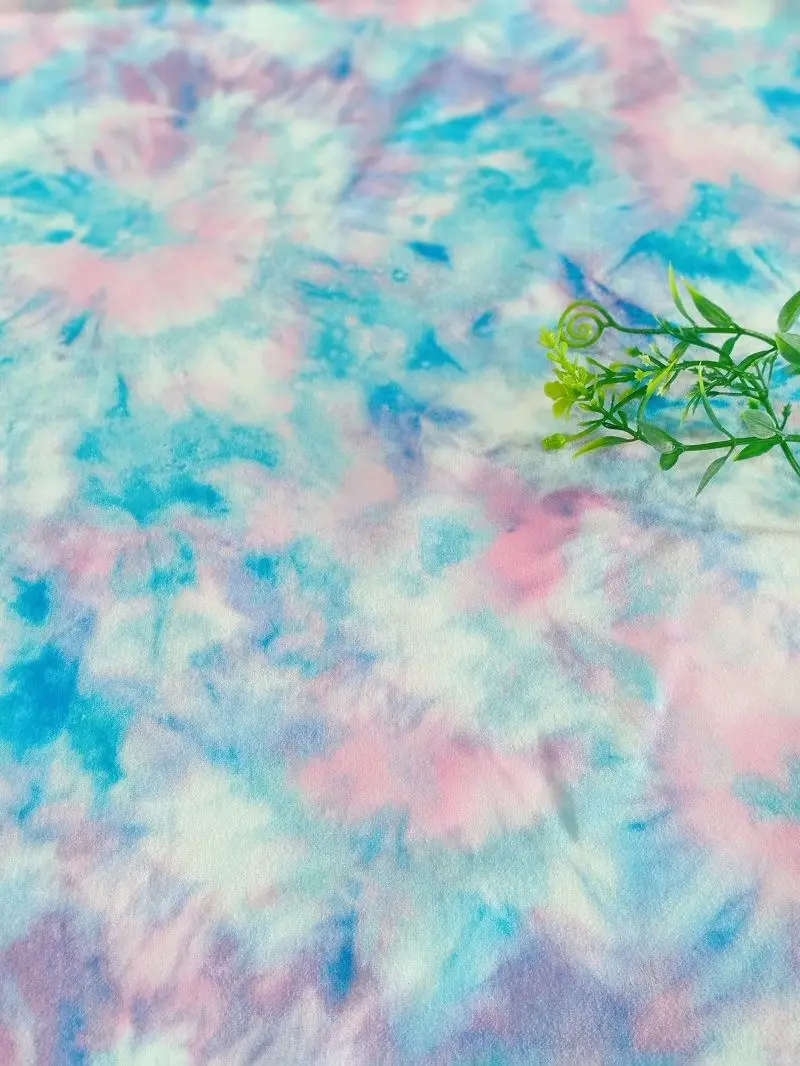 
Factory direct sale soft and skin-friendly crepe fabric tie dye outfits for garment scuba fabric 