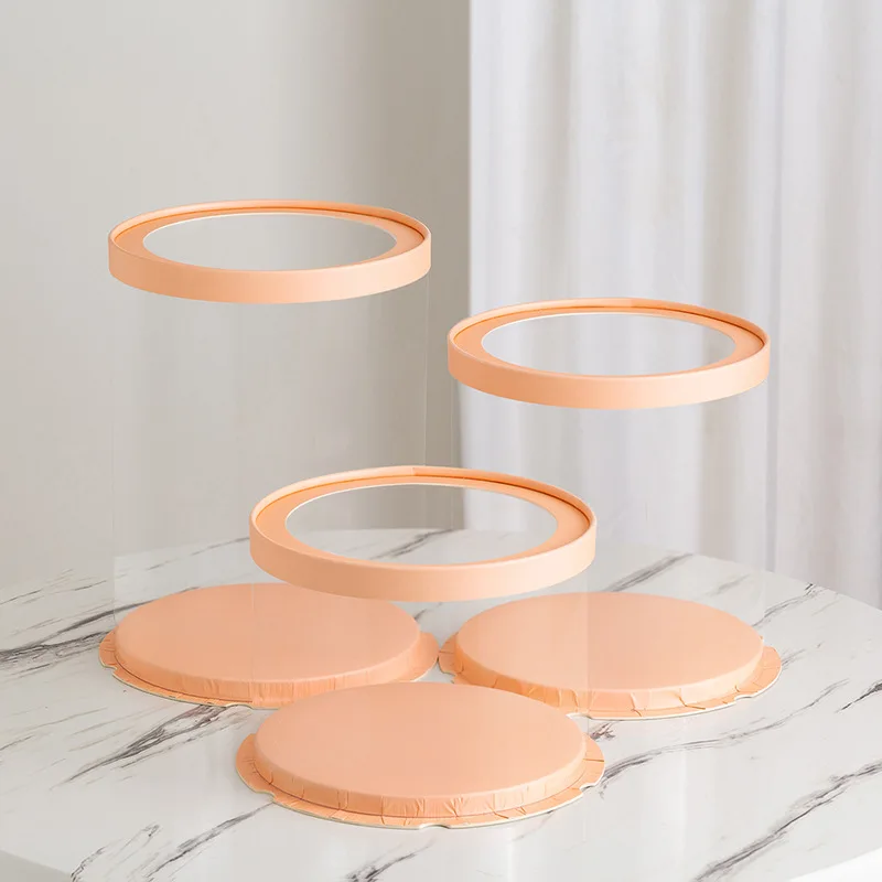 Прозрачные коробки для торта на день рождения, свадьбу, вечеринку, высокий рост, круглая коробка для торта, подарочная упаковка