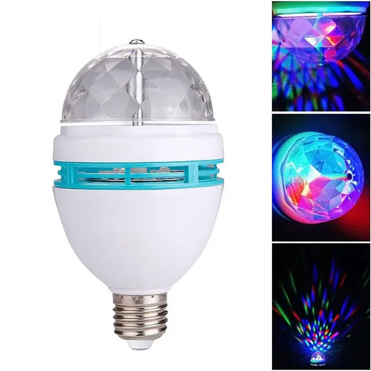 Popular Birthday Party Decorations 3w E27 Rgb Led Coloured Bulb Rgb Disco Light Bulb Led Stage Lights