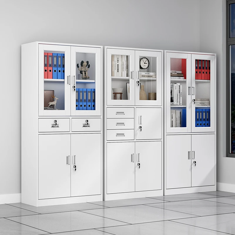 PULAGE Latest Metal Furniture Innovation Employee Friendly Storage with Glass Doors