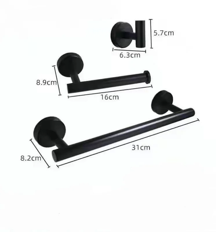 Wholesale One Set Bathroom Accessories Satin Nickel Chrome Black Towel holder Paper holder Hook