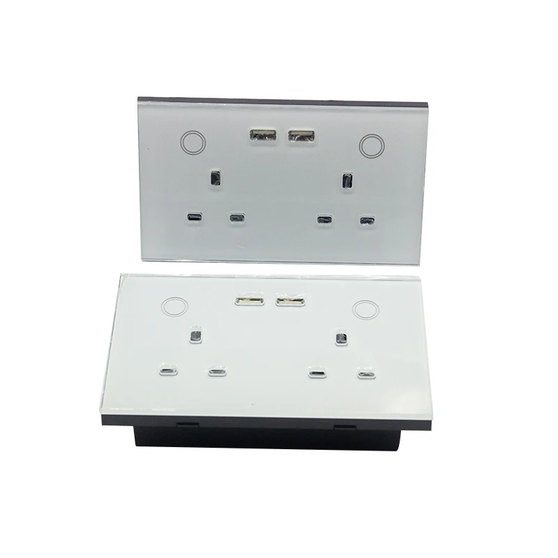 Smart Zigbee 3.0 USB Wall Socket Remote Control Wall Outlet 2 UK Plug With USB Touch Switch Woks With Google Alexa Voice