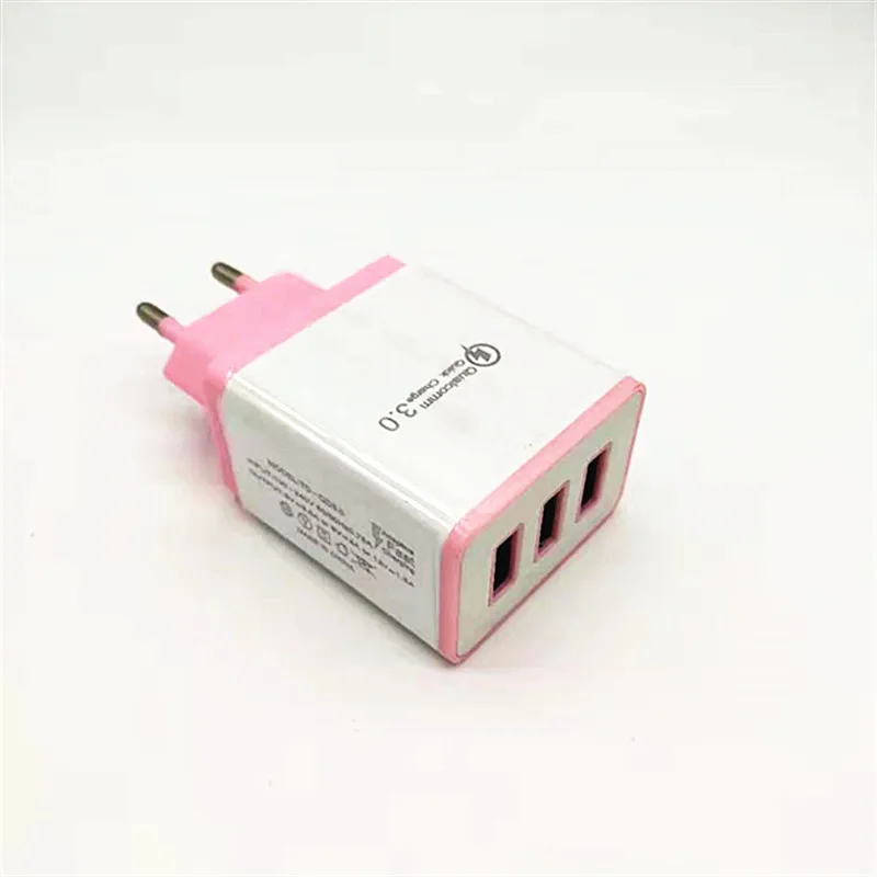 
Color universal 3 usb charger adapter portable usb wall phone charger 5v1.2a 