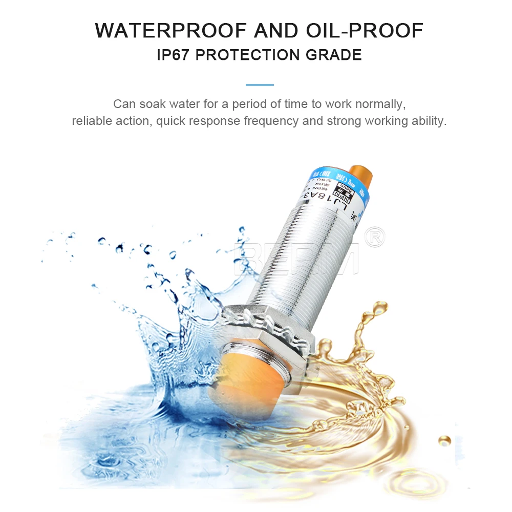 LJ18A3-8-Z/BX  Metal inductive proximity switch DC three-wire NPN normally open metal sensor. Dc 12 v24v36v