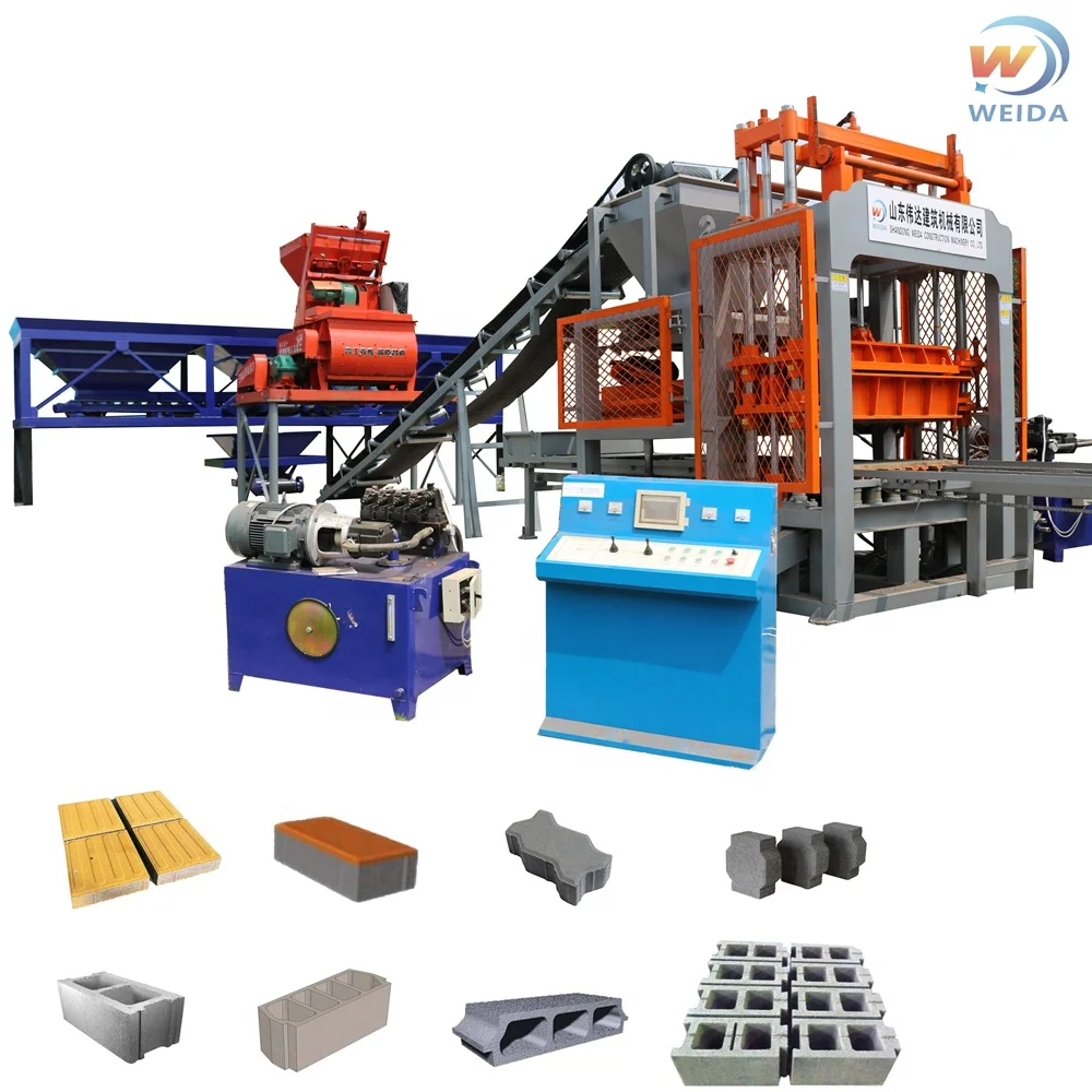 Big QT5-15 automatic hydraulic cement concrete interlocking fly ash color paver block brick bricks making machine price