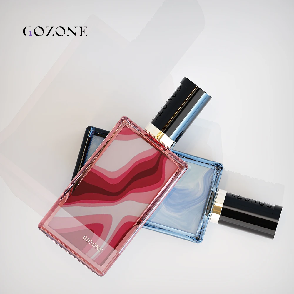 Chinese Fancy Colored Rectangular Modern Unique Green Square Luxury Custom Made Glass Perfume Spray Bottle