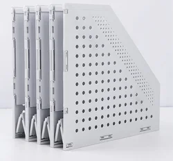 Plastic Sturdy Box File Bin Storage Organizer White Desktop Foldable Vertical File Folder for Office