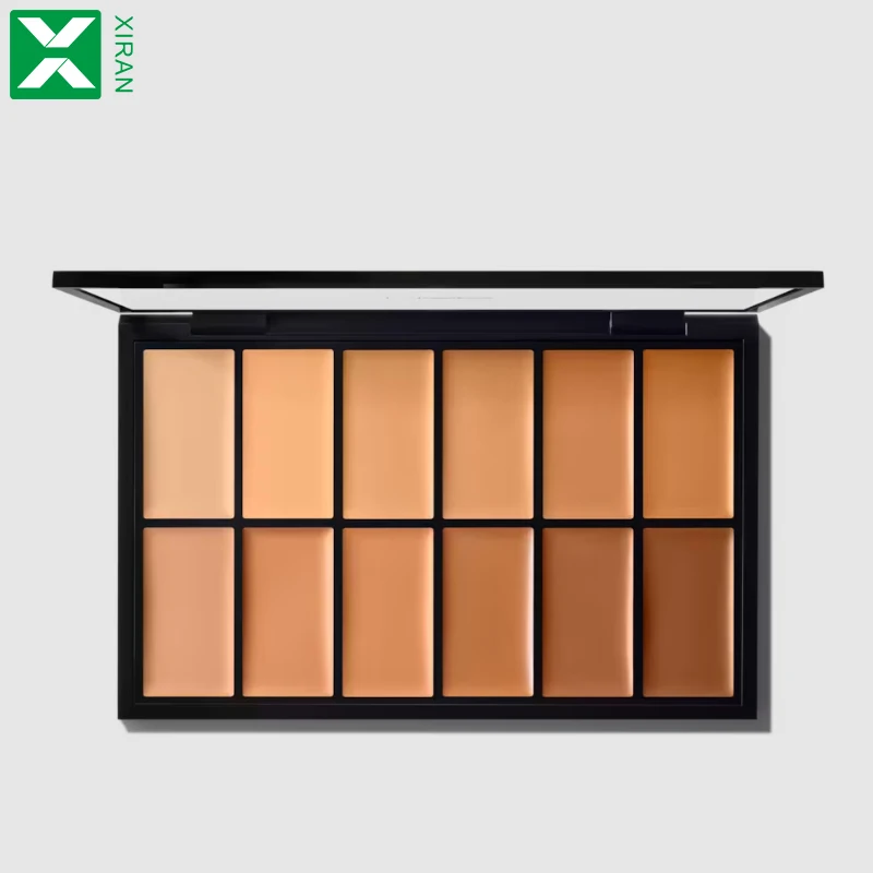 Matte Face Foundation Powder Makeup Private Label Vegan 12 Colors Multi-Use Cream Foundation Concealer Contour Palette