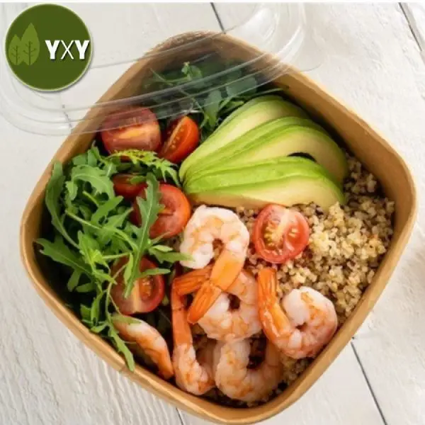 Hot Sale Disposable Take Away Square Paper Bowls Soup Bowls Food Packing Container