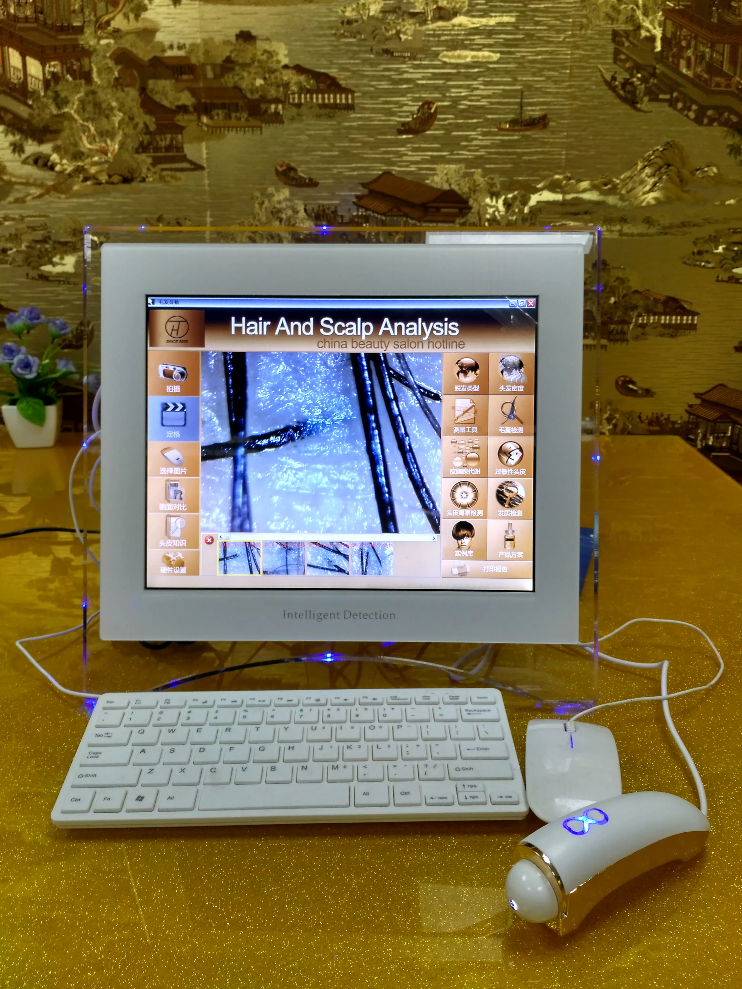 Профессиональный беспроводной Wi-Fi Смарт-детектор кожи головы мини-анализатор волос