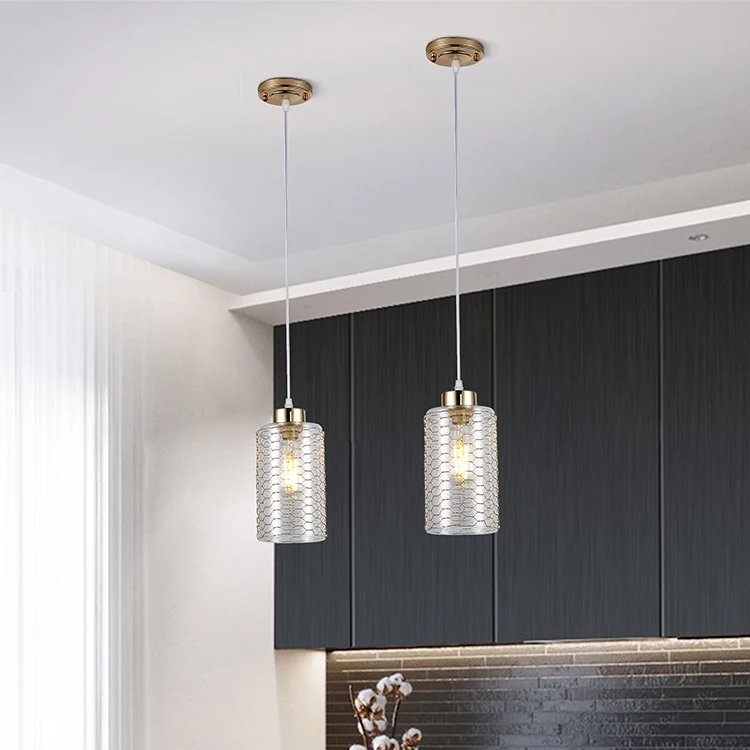 GANVA Contemporary 220V Gold Color Pendant Lamp Suspended Glass Chandeliers For Home Decoration