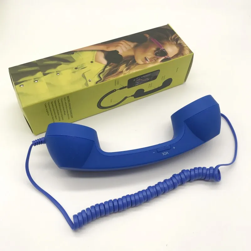 Radiation Protection Telephone Receiver Unique Retro Classic Style Telephone Handset Dock for iPhone Mobile Phone