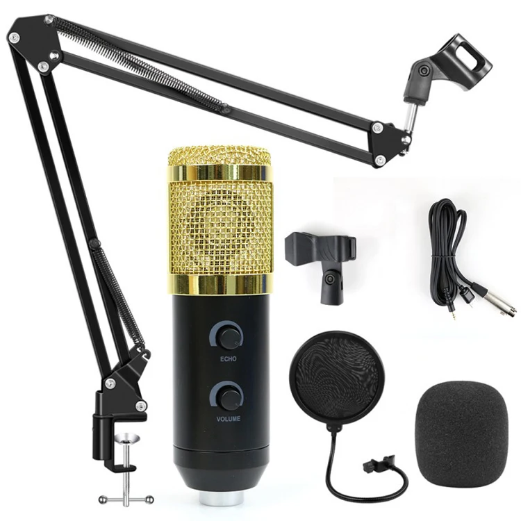 High sensitivity bm 200 podcast studio recording electret condenser microphone pc on live professional set
