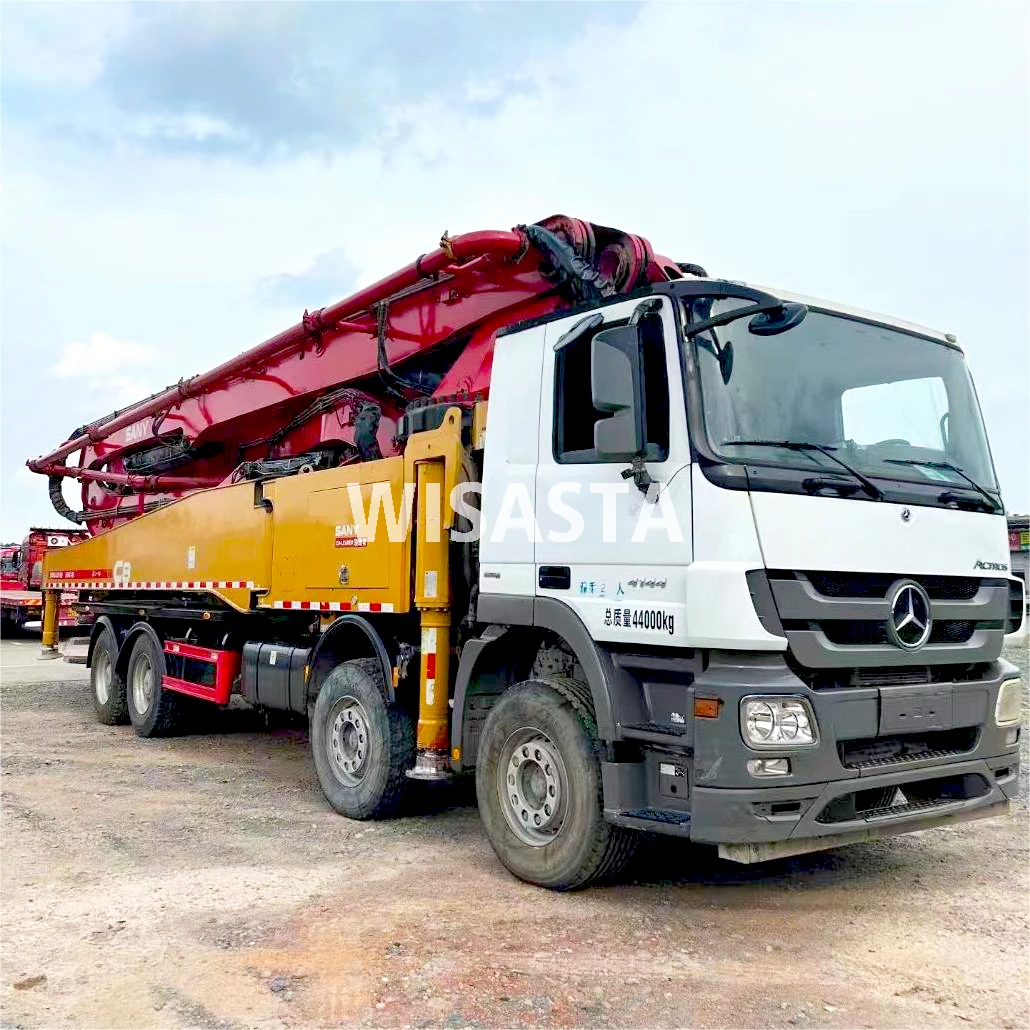 2019 Year SANY 56m Truck Mounted With Benz Chassis 4-Axles Second Hand Hydraulic Piston Used Concrete Pump Truck