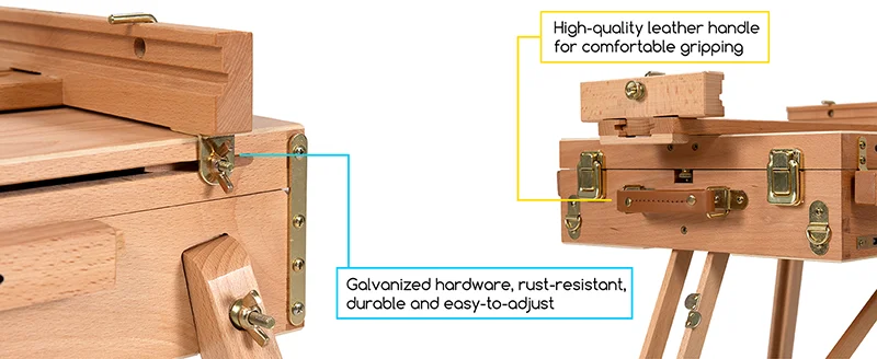 Bview Art Factory Direct Sale Portable Beech Wood Italy Easel For Artist Painting