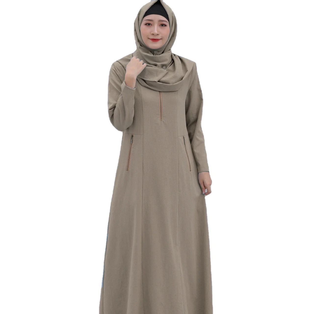 SIPO Muslim Long Maxi Dresses 2021 Polka Dot Puff Long Sleeve Robe Dubai Abaya Turkey Hijab Kaftan Dress