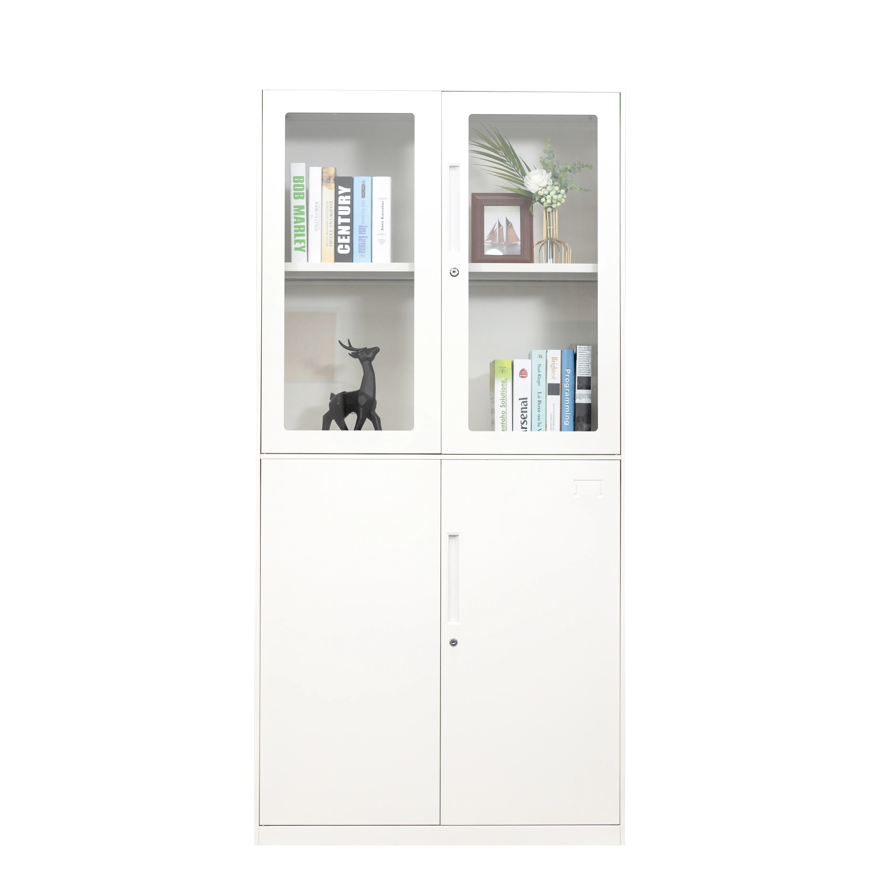 Cheap steel file cabinet glass door cabinet big steel cupboard price office furniture