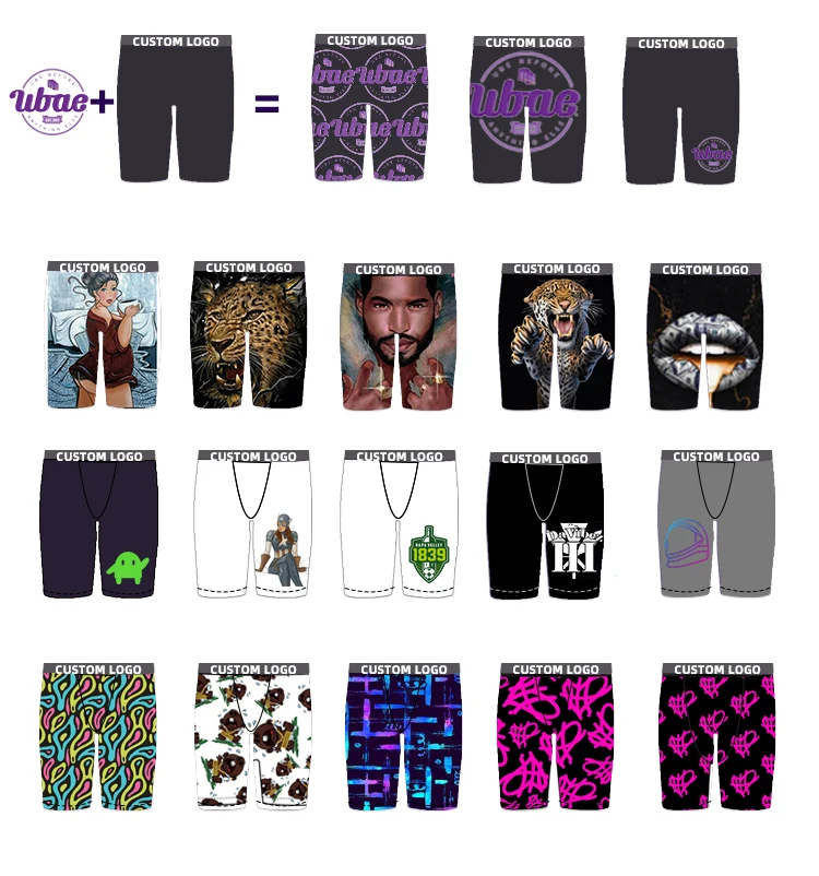 High Quality OEM Black Private Label Custom Print Ropa Interior Mujer Trunk Cotton 100% Bamboo Boxer Brief Short Underwear Men
