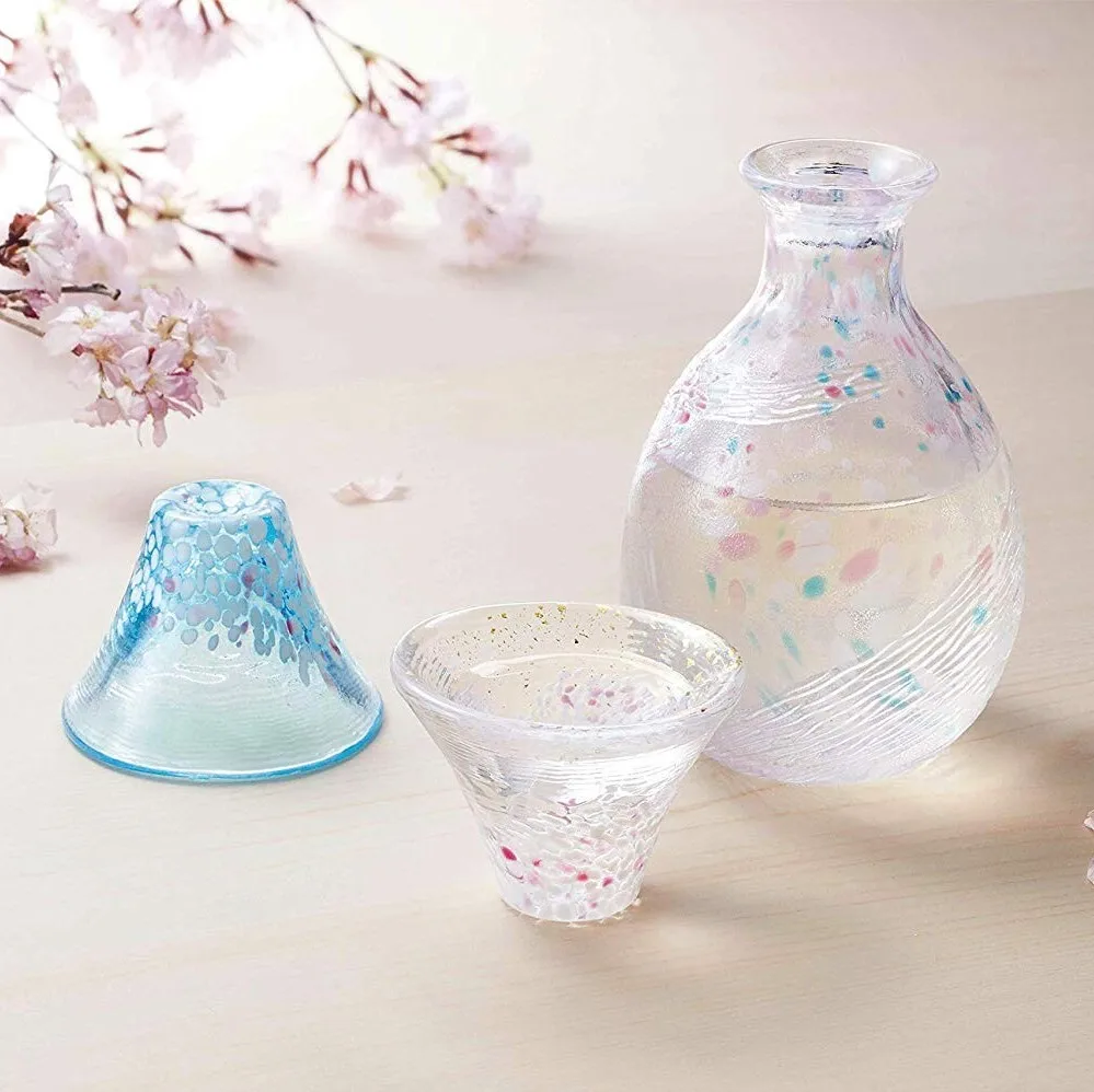 TOYO SASAKI GLASS hand made wholesale drinking glass sakura sake cup