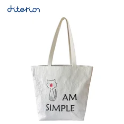 Chiterion Reversible Tyvek Tote Bag Wholesale Custom Recycled Waterproof Dupont Women Tyvek Paper Shopping Bag With Custom Logo