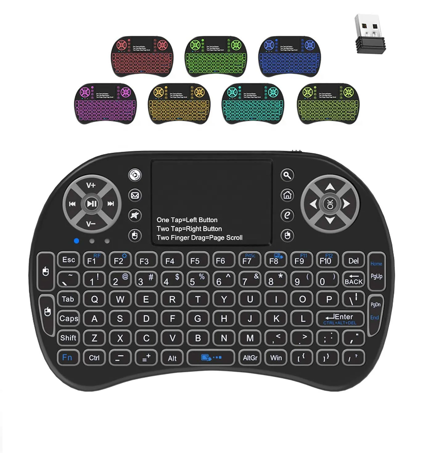 Free Sample Custom Pink White 7 Colors Silicone Laser Switches BT LED i8 Mini Gaming Wireless Keyboard