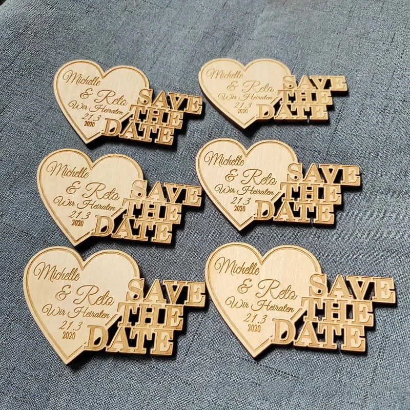 Wood Crafts Customized Wedding Save Date Card
