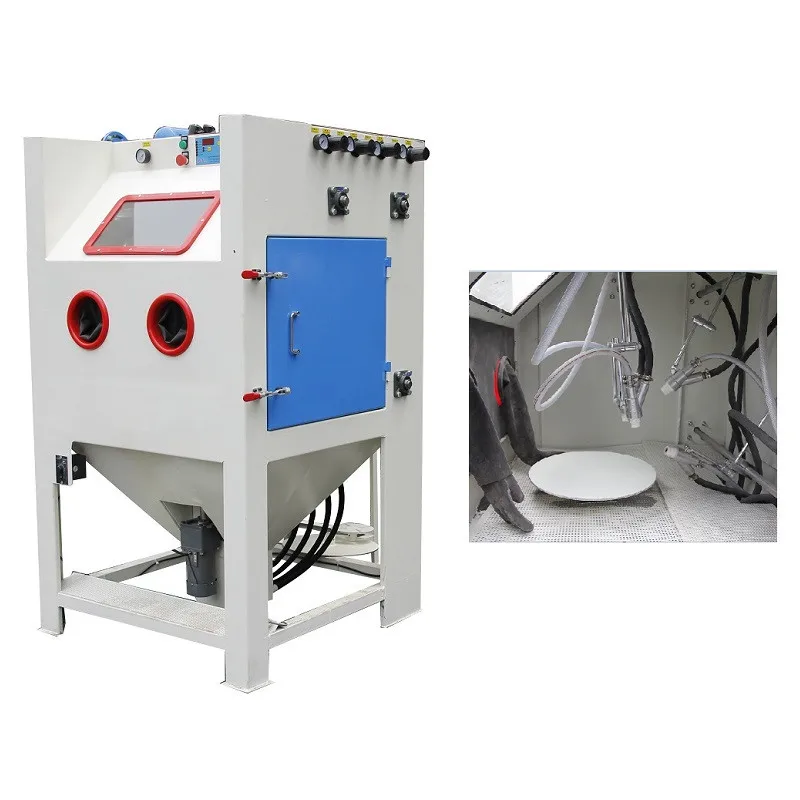 Intelligent sandblasting machine automatic sandblaster with rotary table and multi blast guns