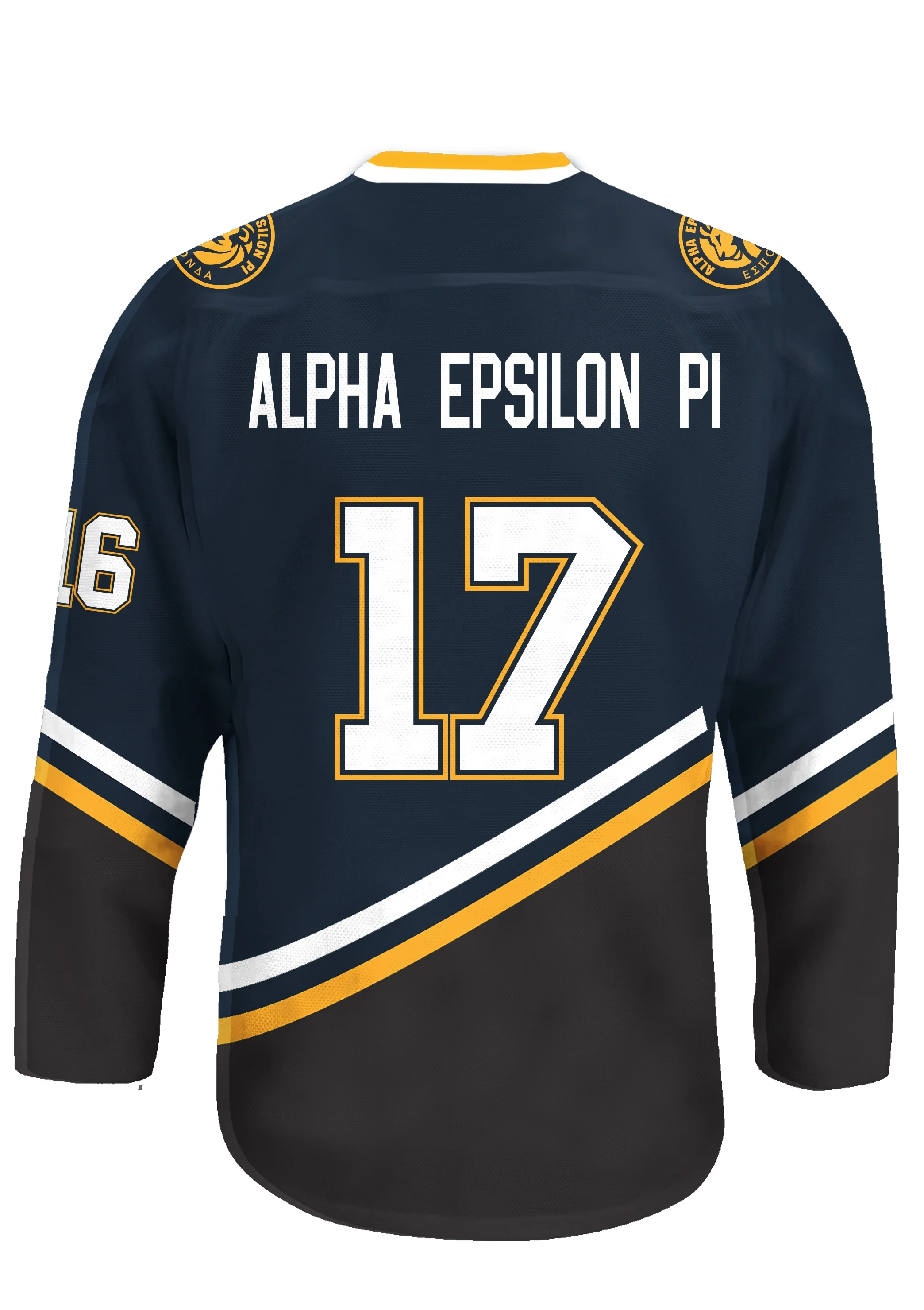 Sublimated Ice Hockey Jersey and Socks With Custom Team Logo Stripes Tackle Twill Hockey Blue Jersey Uniform