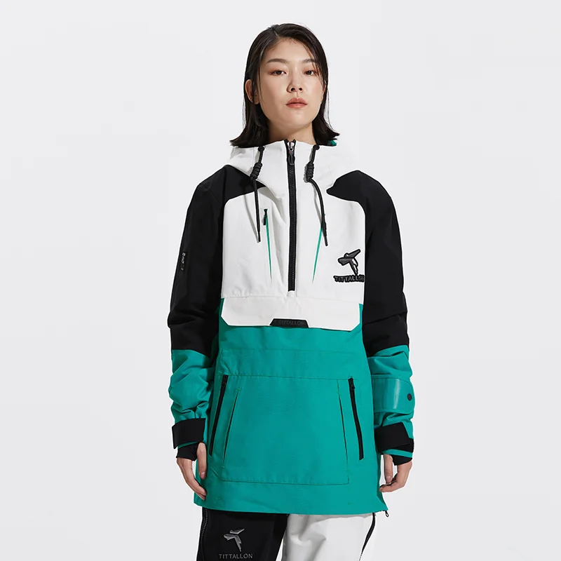 Customized Logo Ski & Snow Wear Windbreaker Hoodie Ski Pullover Jacket Warm Waterproof Ski windbreaker Jacket